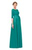 ColsBM Aisha Emerald Green Bridesmaid Dresses Sash A-line Floor Length Mature Sabrina Zipper