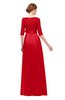 ColsBM Aisha Fiery Red Bridesmaid Dresses Sash A-line Floor Length Mature Sabrina Zipper