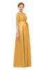 ColsBM Aisha Golden Nugget Bridesmaid Dresses Sash A-line Floor Length Mature Sabrina Zipper