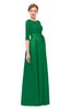 ColsBM Aisha Green Bridesmaid Dresses Sash A-line Floor Length Mature Sabrina Zipper