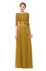 ColsBM Aisha Harvest Gold Bridesmaid Dresses Sash A-line Floor Length Mature Sabrina Zipper