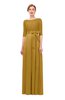 ColsBM Aisha Harvest Gold Bridesmaid Dresses Sash A-line Floor Length Mature Sabrina Zipper