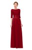 ColsBM Aisha Haute Red Bridesmaid Dresses Sash A-line Floor Length Mature Sabrina Zipper