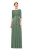 ColsBM Aisha Hedge Green Bridesmaid Dresses Sash A-line Floor Length Mature Sabrina Zipper