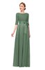 ColsBM Aisha Hedge Green Bridesmaid Dresses Sash A-line Floor Length Mature Sabrina Zipper