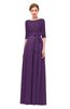 ColsBM Aisha Imperial Purple Bridesmaid Dresses Sash A-line Floor Length Mature Sabrina Zipper