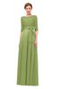 ColsBM Aisha Leaf Green Bridesmaid Dresses Sash A-line Floor Length Mature Sabrina Zipper