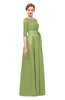 ColsBM Aisha Leaf Green Bridesmaid Dresses Sash A-line Floor Length Mature Sabrina Zipper