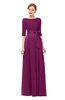 ColsBM Aisha Magenta Purple Bridesmaid Dresses Sash A-line Floor Length Mature Sabrina Zipper