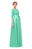 ColsBM Aisha Mint Green Bridesmaid Dresses Sash A-line Floor Length Mature Sabrina Zipper