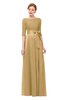 ColsBM Aisha New Wheat Bridesmaid Dresses Sash A-line Floor Length Mature Sabrina Zipper