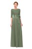 ColsBM Aisha Oil Green Bridesmaid Dresses Sash A-line Floor Length Mature Sabrina Zipper