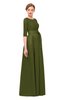 ColsBM Aisha Olive Green Bridesmaid Dresses Sash A-line Floor Length Mature Sabrina Zipper