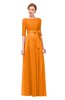 ColsBM Aisha Orange Bridesmaid Dresses Sash A-line Floor Length Mature Sabrina Zipper