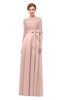 ColsBM Aisha Pastel Pink Bridesmaid Dresses Sash A-line Floor Length Mature Sabrina Zipper