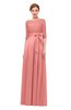 ColsBM Aisha Peach Blossom Bridesmaid Dresses Sash A-line Floor Length Mature Sabrina Zipper