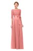 ColsBM Aisha Peach Blossom Bridesmaid Dresses Sash A-line Floor Length Mature Sabrina Zipper
