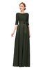 ColsBM Aisha Rifle Green Bridesmaid Dresses Sash A-line Floor Length Mature Sabrina Zipper