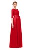 ColsBM Aisha Tomato Bridesmaid Dresses Sash A-line Floor Length Mature Sabrina Zipper