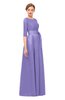ColsBM Aisha Violet Tulip Bridesmaid Dresses Sash A-line Floor Length Mature Sabrina Zipper