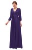 ColsBM Andie Acai Bridesmaid Dresses Ruching Modest Zipper Floor Length A-line V-neck