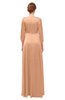 ColsBM Andie Apricot Bridesmaid Dresses Ruching Modest Zipper Floor Length A-line V-neck