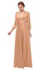 ColsBM Andie Apricot Bridesmaid Dresses Ruching Modest Zipper Floor Length A-line V-neck
