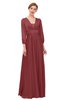 ColsBM Andie Aurora Red Bridesmaid Dresses Ruching Modest Zipper Floor Length A-line V-neck