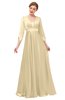 ColsBM Andie Autumn Blonde Bridesmaid Dresses Ruching Modest Zipper Floor Length A-line V-neck