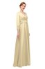 ColsBM Andie Autumn Blonde Bridesmaid Dresses Ruching Modest Zipper Floor Length A-line V-neck