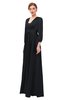 ColsBM Andie Black Bridesmaid Dresses Ruching Modest Zipper Floor Length A-line V-neck