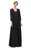 ColsBM Andie Black Bridesmaid Dresses Ruching Modest Zipper Floor Length A-line V-neck