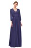 ColsBM Andie Blue Ribbon Bridesmaid Dresses Ruching Modest Zipper Floor Length A-line V-neck