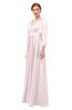 ColsBM Andie Blush Bridesmaid Dresses Ruching Modest Zipper Floor Length A-line V-neck