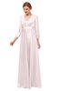 ColsBM Andie Blush Bridesmaid Dresses Ruching Modest Zipper Floor Length A-line V-neck