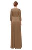 ColsBM Andie Bronze Brown Bridesmaid Dresses Ruching Modest Zipper Floor Length A-line V-neck