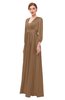 ColsBM Andie Bronze Brown Bridesmaid Dresses Ruching Modest Zipper Floor Length A-line V-neck