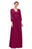 ColsBM Andie Cerise Bridesmaid Dresses Ruching Modest Zipper Floor Length A-line V-neck