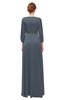 ColsBM Andie Charcoal Bridesmaid Dresses Ruching Modest Zipper Floor Length A-line V-neck