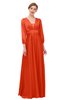 ColsBM Andie Cherry Tomato Bridesmaid Dresses Ruching Modest Zipper Floor Length A-line V-neck