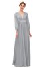 ColsBM Andie Cloud Gray Bridesmaid Dresses Ruching Modest Zipper Floor Length A-line V-neck
