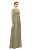 ColsBM Andie Cornstalk Bridesmaid Dresses Ruching Modest Zipper Floor Length A-line V-neck