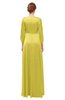 ColsBM Andie Cream Gold Bridesmaid Dresses Ruching Modest Zipper Floor Length A-line V-neck