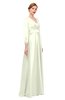 ColsBM Andie Cream Bridesmaid Dresses Ruching Modest Zipper Floor Length A-line V-neck