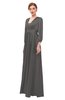 ColsBM Andie Dark Gull Gray Bridesmaid Dresses Ruching Modest Zipper Floor Length A-line V-neck