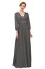 ColsBM Andie Dark Gull Gray Bridesmaid Dresses Ruching Modest Zipper Floor Length A-line V-neck