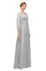 ColsBM Andie Dove Grey Bridesmaid Dresses Ruching Modest Zipper Floor Length A-line V-neck
