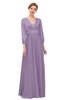 ColsBM Andie Eggplant Bridesmaid Dresses Ruching Modest Zipper Floor Length A-line V-neck