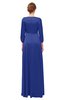 ColsBM Andie Electric Blue Bridesmaid Dresses Ruching Modest Zipper Floor Length A-line V-neck