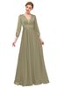 ColsBM Andie Ermine Bridesmaid Dresses Ruching Modest Zipper Floor Length A-line V-neck